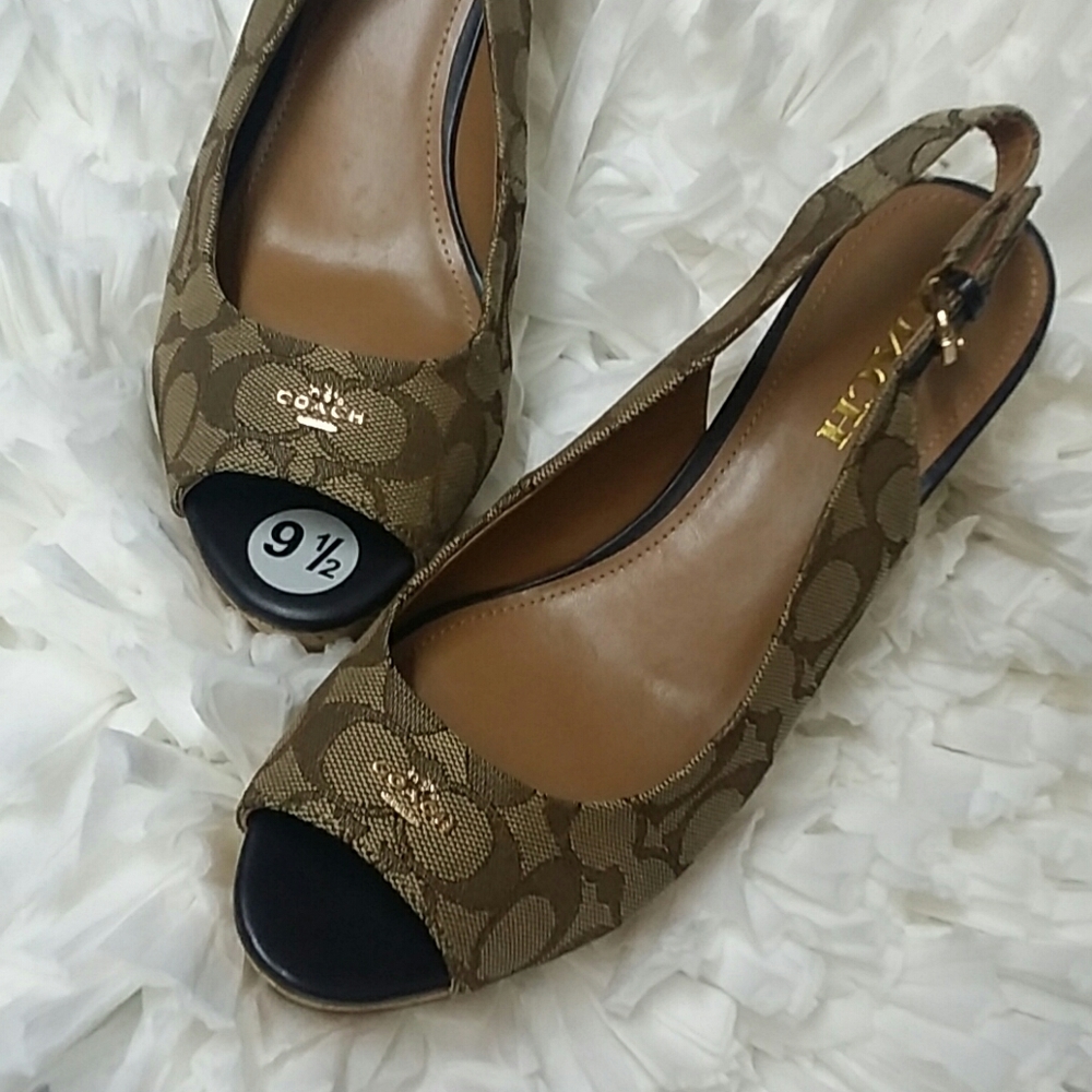 Coach Signature Ferry Wedges Platform Sandals 9.5 - Picture 7 of 15